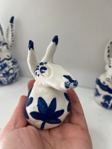 Tiny Wild Flower Hare II - Handbuilt & Porcelain