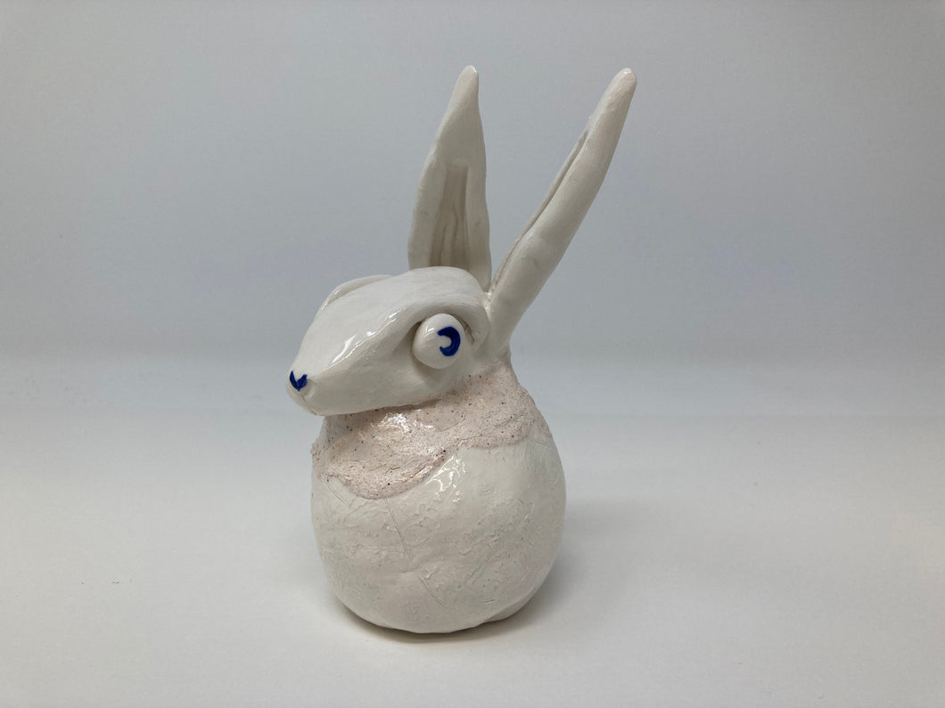 White Fern Porcelain Hare