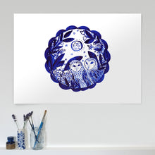 Load image into Gallery viewer, Owls Limited Edition A2 giclée print
