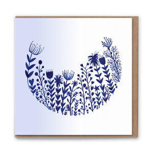 Wild Midnight Blue Luxury Eco-conscious Blank Greetings Card