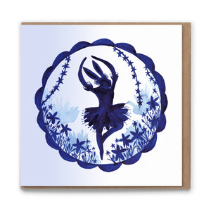 Ballet Hare Luxury Eco-conscious Blank Greetings Card