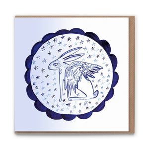HC136 Angel Hare Blank Luxury Eco-conscious Greetings Card