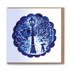 Lampost Hare Blank Luxury Eco-conscious Greetings Card