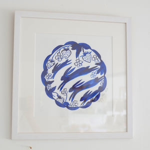 Strawberry Hares Framed Original Artwork (n)