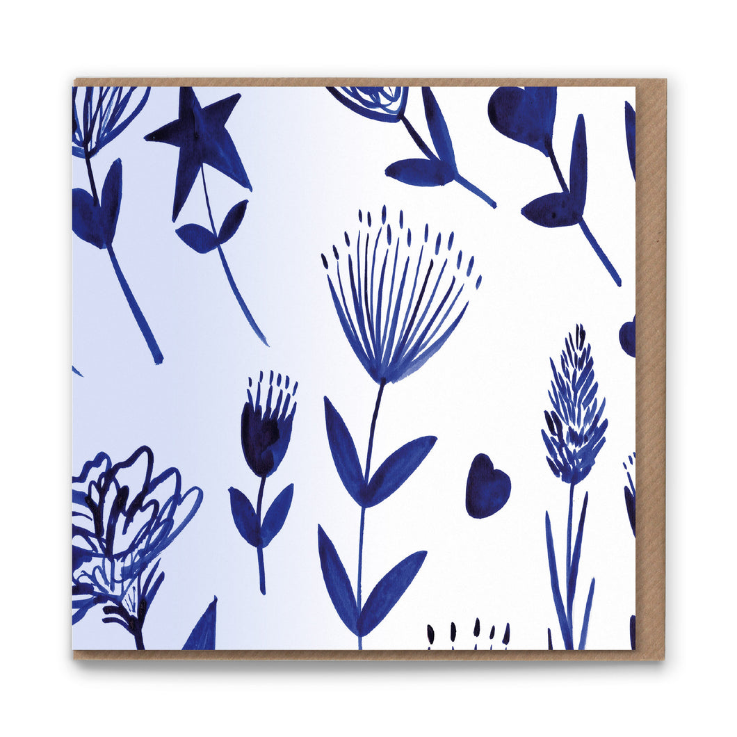 Sketchbook Flowers Luxury Eco-conscious Blank Greetings Card