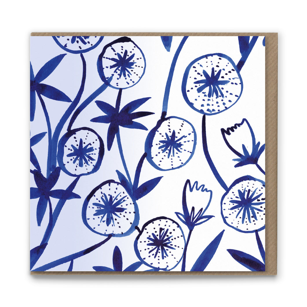 Climbing Flowers Luxury Eco-conscious Blank Greetings Card